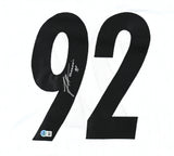 James Harrison Autographed White Pro Style Jersey - Beckett W Hologram *Silver