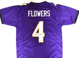 Zay Flowers Autographed Purple Pro Style Jersey - Beckett W Hologram *Black
