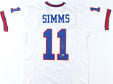 Phil Simms Autographed White Pro Style Jersey - Beckett W Hologram *Silver