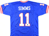 Phil Simms Autographed Blue Pro Style Jersey - Beckett W Hologram *Black