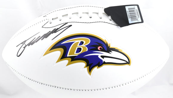 Zay Flowers Autographed Baltimore Ravens Logo Football - Beckett W Hologram