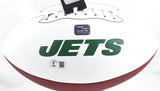 Boomer Esiason Autographed New York Jets Logo Football - Beckett W Hologram