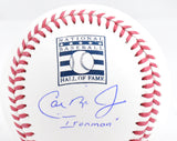 Cal Ripken Jr Autographed Rawlings HOF OML Baseball w/Ironman - Fanatics *Blue