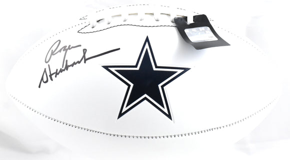 Roger Staubach Autographed Dallas Cowboys Logo Football - Beckett W Hologram