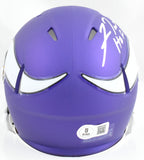 Fran Tarkenton Signed Minnesota Vikings Speed Mini Helmet w/HOF - Beckett W Holo