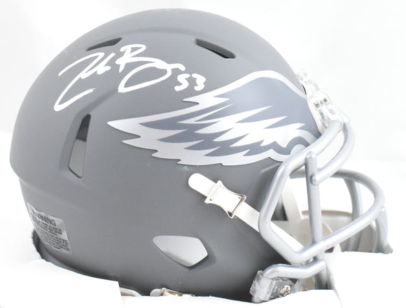 Zack Baun Autographed Eagles Slate Speed Mini Helmet - Beckett W Hologram *White
