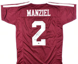 Johnny Manziel Autographed Maroon College Style Jersey w/HT -Beckett W Hologram