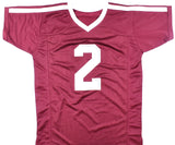 Johnny Manziel Autographed Maroon College Style Jersey w/HT -Beckett W Hologram