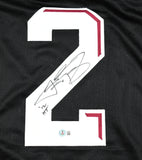 Johnny Manziel Autographed Black College Style Jersey w/HT - Beckett W Hologram