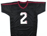 Johnny Manziel Autographed Black College Style Jersey w/HT - Beckett W Hologram
