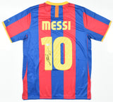 Lionel Messi Signed FC Barcelona Home Soccer Jersey #10 - Beckett W Hologram *M