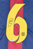 Xavi Signed FC Barcelona Home Soccer Jersey #6 - Beckett Hologram