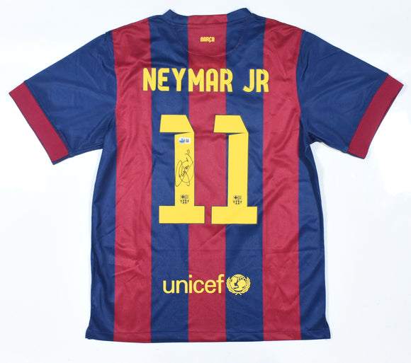 Neymar Jr Signed FC Barcelona Home Soccer Jersey #11 - Beckett Hologram *L
