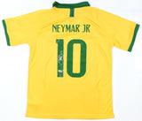 Neymar JR Autographed Brazil Home Soccer Jersey #10 - Beckett Hologram *XL