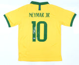 Neymar JR Autographed Brazil Home Soccer Jersey #10 - Beckett Hologram *M