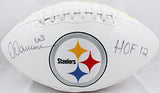 Dermontti Dawson Autographed Steelers Logo Football W/HOF- The Jersey Source Aut