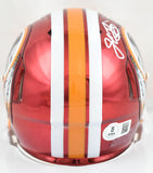 John Riggins Signed Redskins Chrome Speed Mini Helmet - Beckett W Hologram