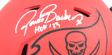 Ronde Barber Autographed Buccaneers Rave Speed Mini Helmet HOF - Beckett W Holo