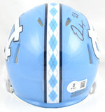 Omarion Hampton Autographed North Carolina Speed Mini Helmet - Beckett W Holo