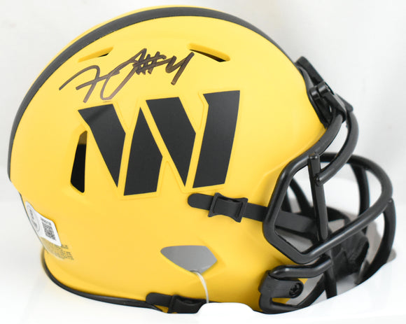 Frankie Luvu Autographed Commanders Rave Speed Mini Helmet- Beckett W Hologram