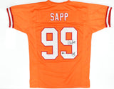 Warren Sapp Autographed Orange Pro Style Jersey w/HOF- Beckett W Hologram *Black