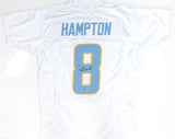 Omarion Hampton Autographed White Pro Style Jersey - Beckett W Hologram *Black