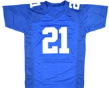 Tiki Barber Autographed Blue Pro Style Jersey - Beckett W Hologram *Black