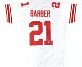 Tiki Barber Autographed White Pro Style Jersey - Beckett W Hologram *Black