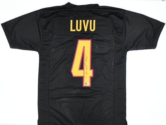 Frankie Luvu Autographed Black Pro Style Jersey - Beckett W Hologram *Black