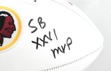Mark Rypien Autographed Washington Redskins Logo Football SB MVP- Beckett W Holo