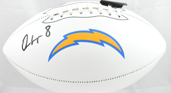 Omarion Hampton Autographed Los Angeles Chargers Logo Football - Beckett W Holo