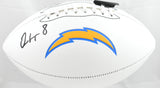 Omarion Hampton Autographed Los Angeles Chargers Logo Football - Beckett W Holo