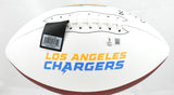 Omarion Hampton Autographed Los Angeles Chargers Logo Football - Beckett W Holo
