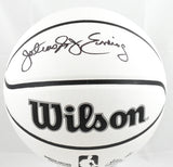 Julius Erving Autographed NBA Wilson Canvas Edition Basketball - Beckett W Holo