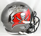 Mike Alstott Autographed Buccaneers F/S Speed Helmet A-Train - Beckett W Holo