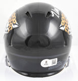 Travis Hunter Autographed Jacksonville Jaguars Speed Mini Helmet- Beckett W Holo