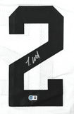 Travis Hunter Autographed White Pro Style Jersey - Beckett W Hologram *Silver
