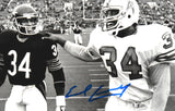 Earl Campbell Autographed Houston Oilers 8x10 B/W Photo w/Payton- Beckett W Holo