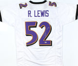 Ray Lewis Autographed White Pro Style Jersey w/HOF - Beckett W Hologram *Silver