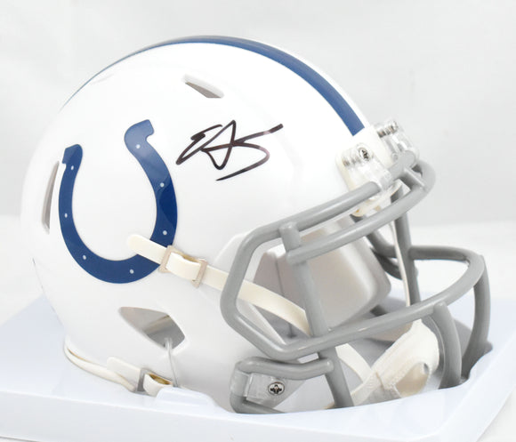 Edgerrin James Autographed Indianapolis Colts Speed Mini Helmet- Becke – The Jersey Source