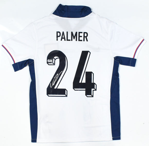 Cole Palmer Autographed England Home Soccer Jersey #24 - Beckett Hologram *M