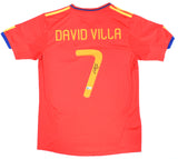 David Villa Autographed Spain Home Soccer Jersey #7 - Beckett W Hologram *L