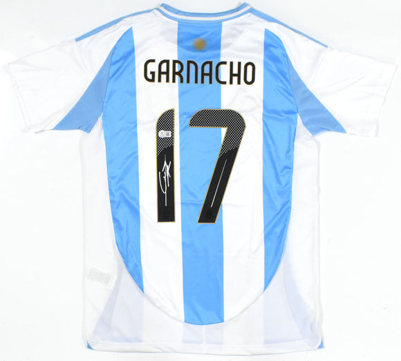 Alejandro Garnacho Autographed Argentina Home Soccer Jersey #17 -Beckett Holo *M