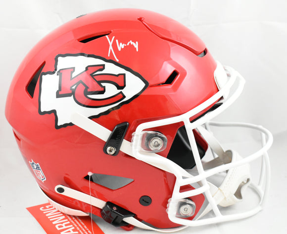 Xavier Worthy Autographed Kansas City Chiefs F/S SpeedFlex Helmet - Fanatics