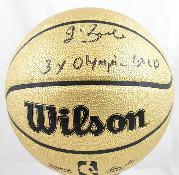 Jim Boeheim Autographed NBA Wilson Gold Basketball 3x Olympic Gold - Beckett W