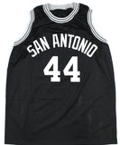 George Gervin Autographed Black Pro Style Jersey w/ HOF - JSA *Black