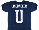 Linebacker U Autographed Blue College Style Jersey - JSA W *Black