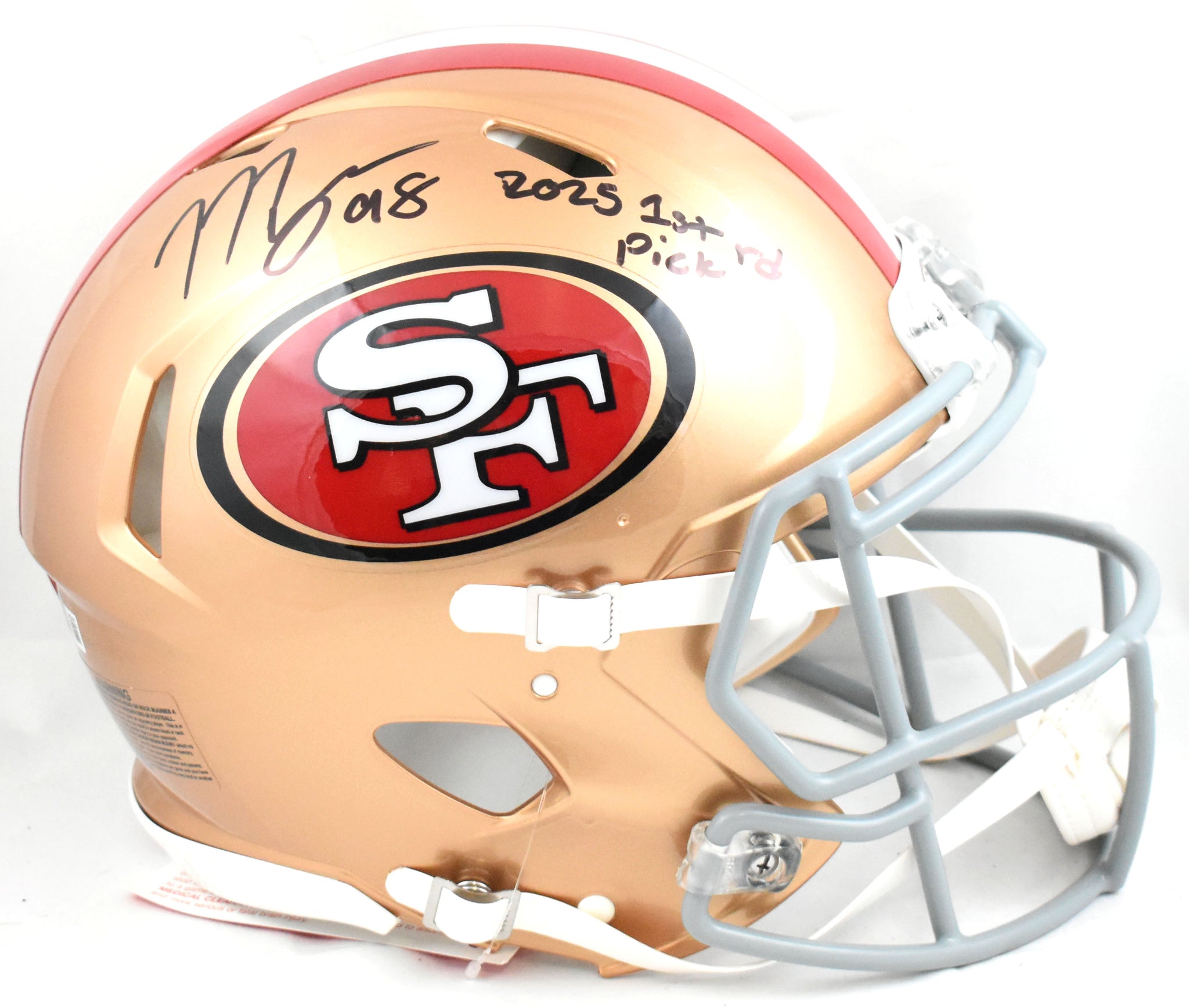 1st football helmet Mykel Williams Autographed 49ers F/S Speed Authentic Helmet w/1st-Beck – The Jersey Source