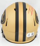 Isaac Guerendo Autographed 49ers Rave Speed Mini Helmet- Beckett W Hologram *Red