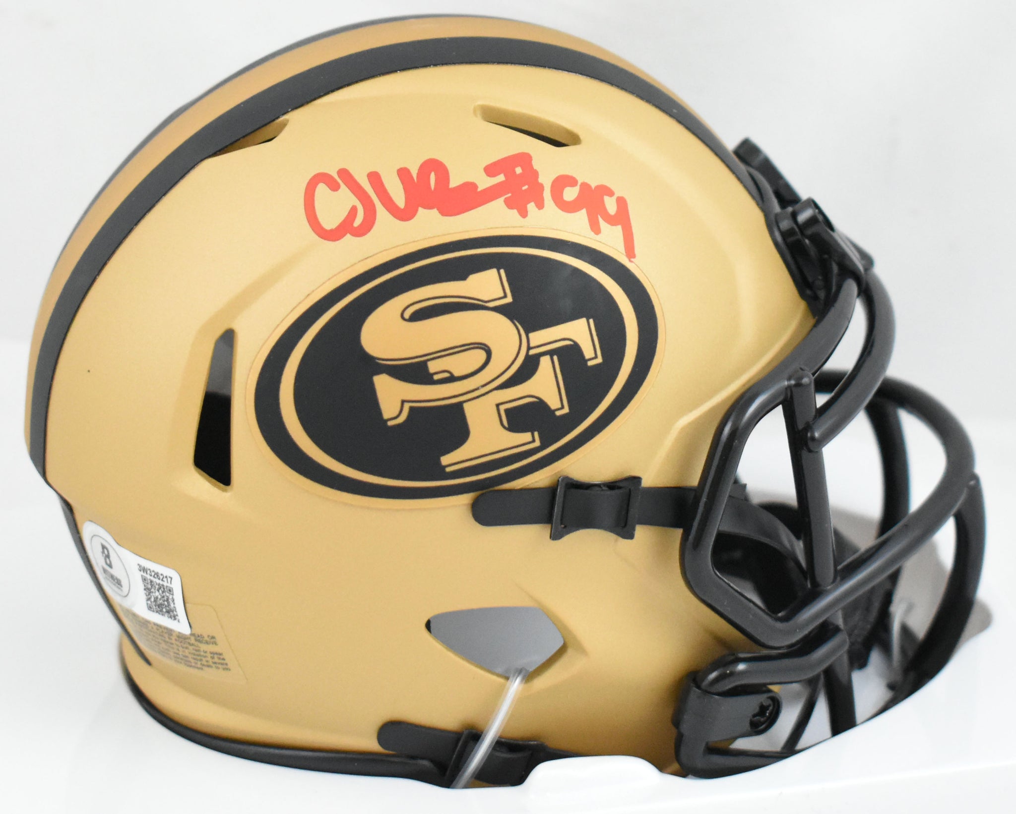 CJ West Autographed San Francisco 49ers Rave Speed Mini Helmet - Becke The Jersey Source CJ West Autographed San Francisco 49ers Rave Speed Mini Helmet - Becke The Jersey Source